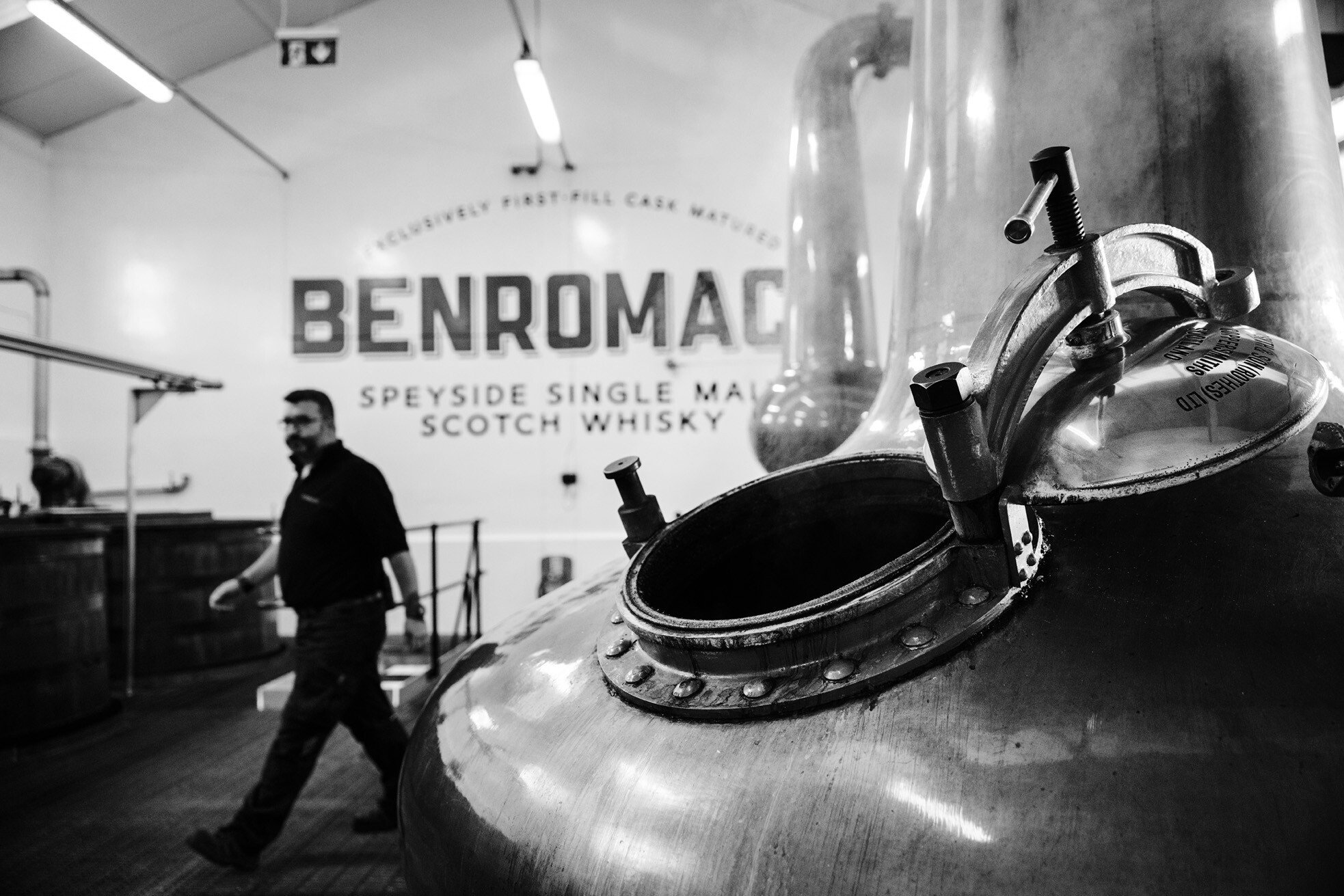 An image of our distiller making Benromach Speyside Single Malt Scotch Whisky